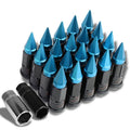 LN-ZTL-9032-15-LB light blue spike-cap lug nut set - 20-piece set with adapter