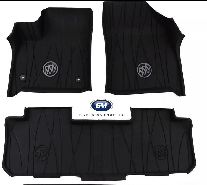 84359483 | Oem # 18-20 buick enclave 5 piece rubber all weather floor mats black buick emblem engraved