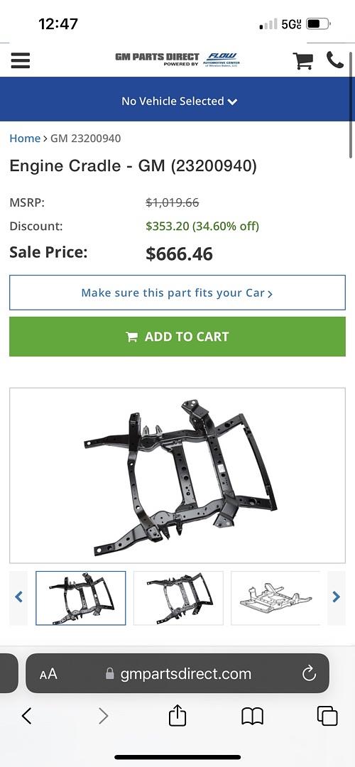 # 12-15 chevy camaro LS LT SS ZL1 z28 engine cradle armazon de motor oem GM