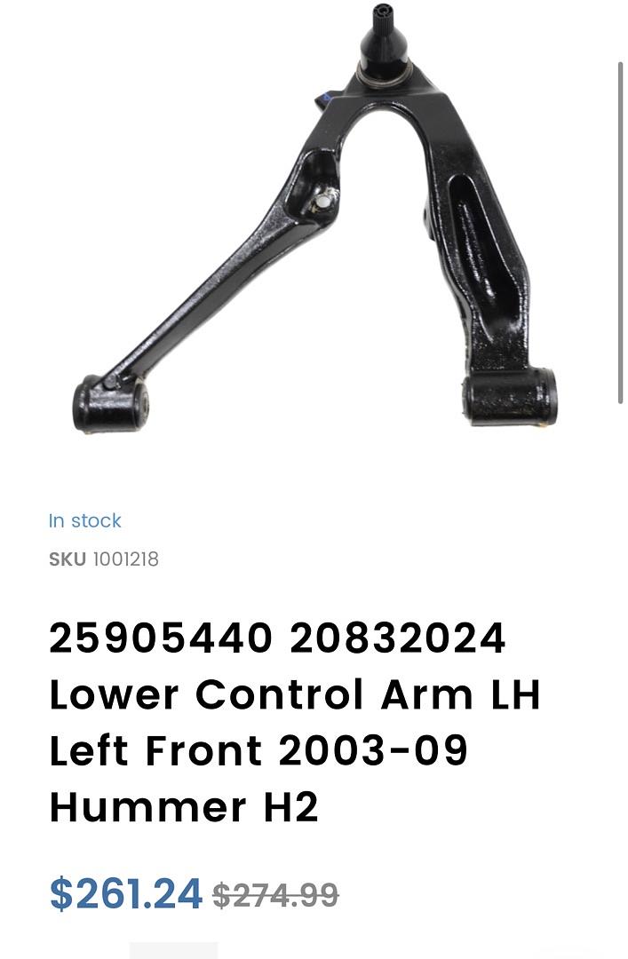 20832024 | ✅ # 03-09 Hummer h2 lower control arm oem GM brazos de control inferiores
