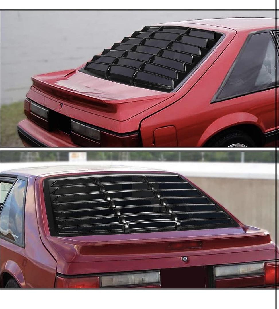 79-93 FORD MUSTANG FASTBACK BLACK WINDOW LOUVER