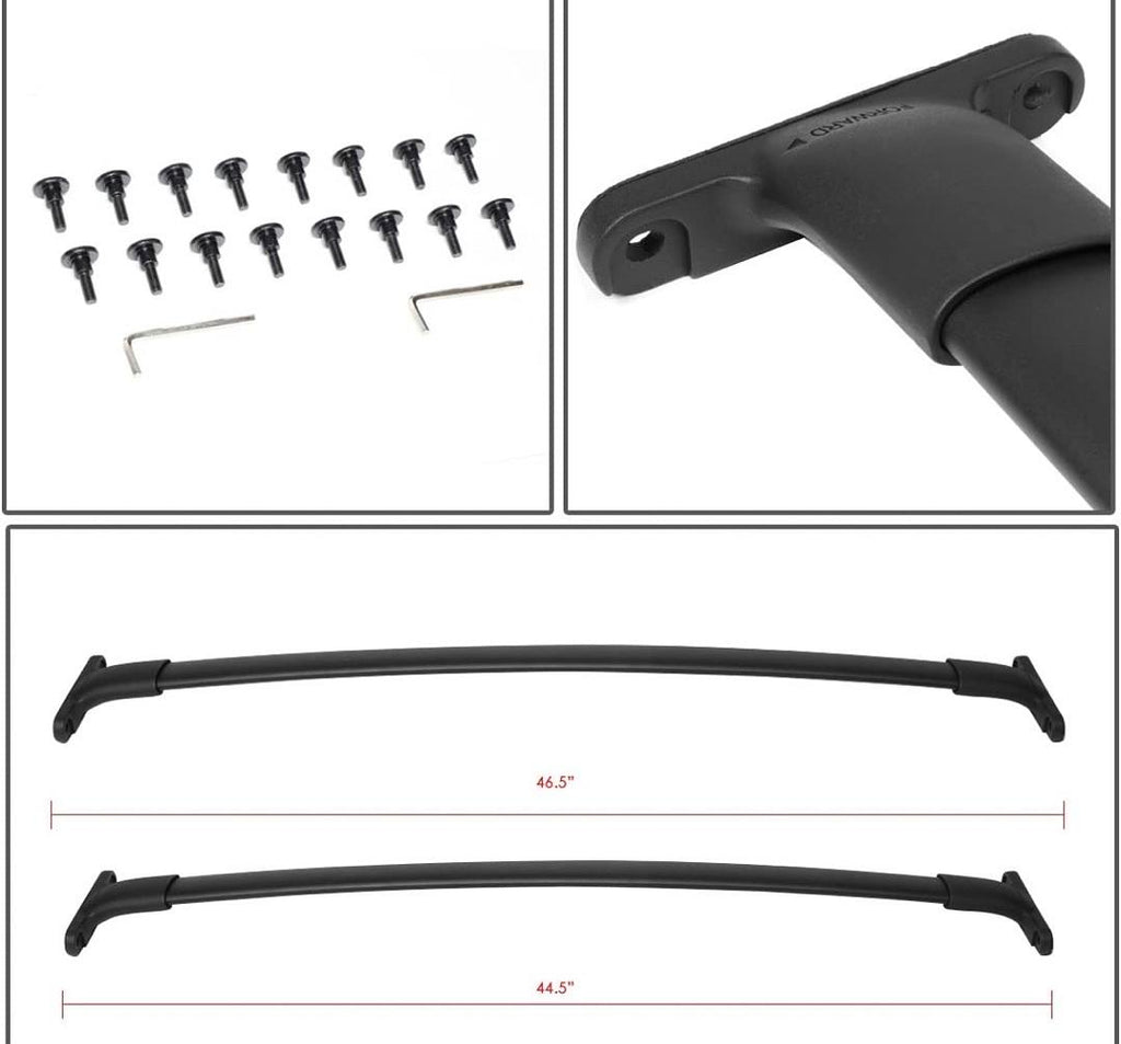 16-18 Ford Explorer Black Aluminum Top Rail Roof Rack Cross Bar