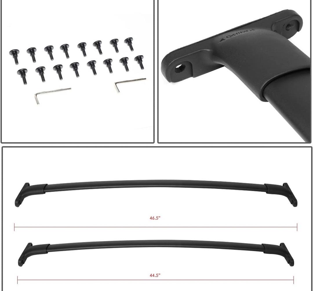 16-18 Ford Explorer Black Aluminum Top Rail Roof Rack Cross Bar