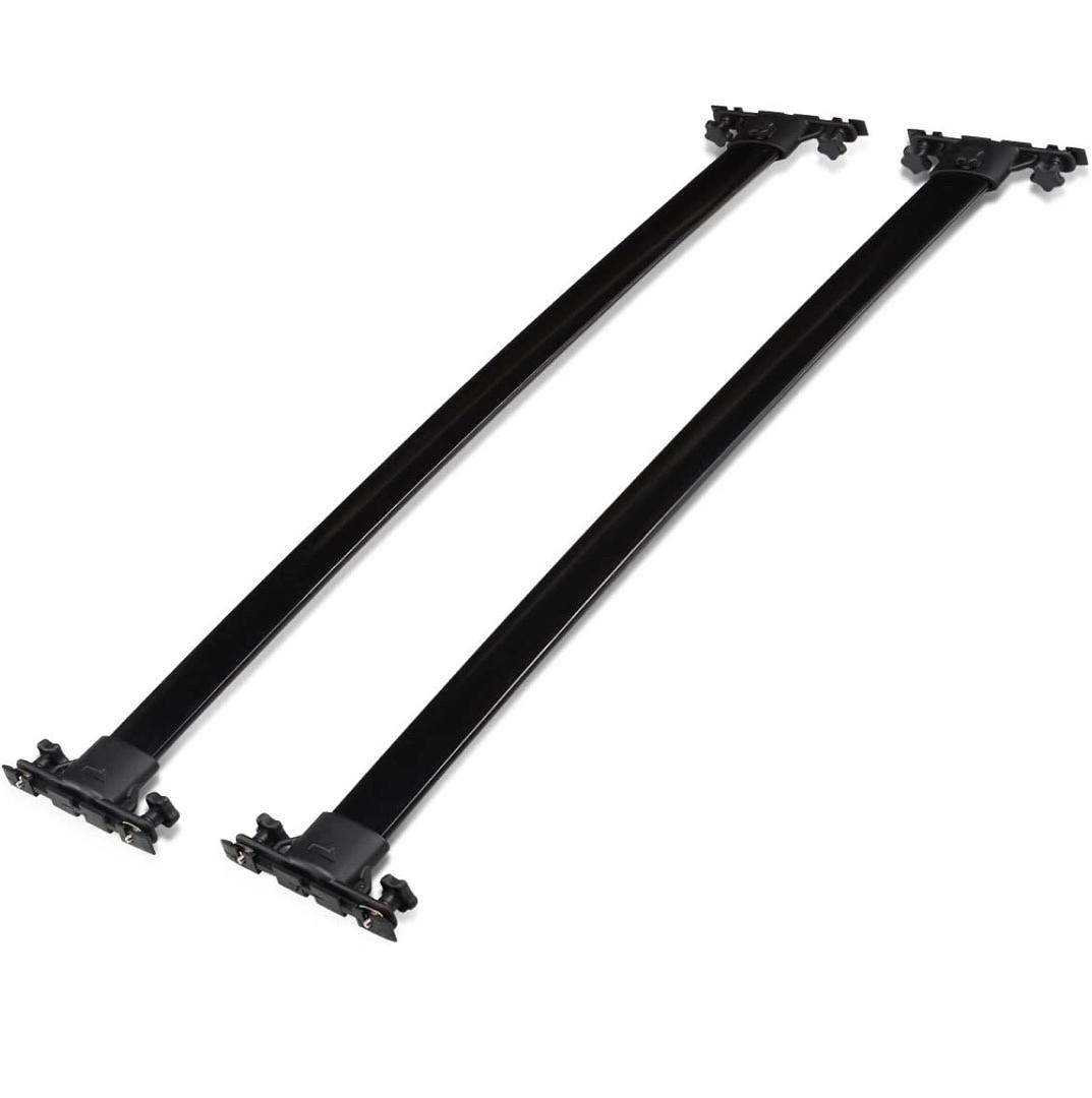 01-07 TOYOTA HIGHLANDER BLACK ALUMINUM TOP RAIL ROOF RACK CROSS BAR