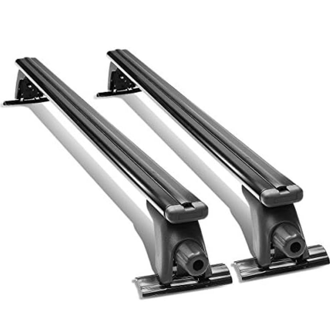 50" ALUMINUM CARGO ROOF RACKS W/ ADJUSTABLE MOUTING CLAMPS FOR CAR WITHOUT FLUSH MOUNTED ROOF RAIL