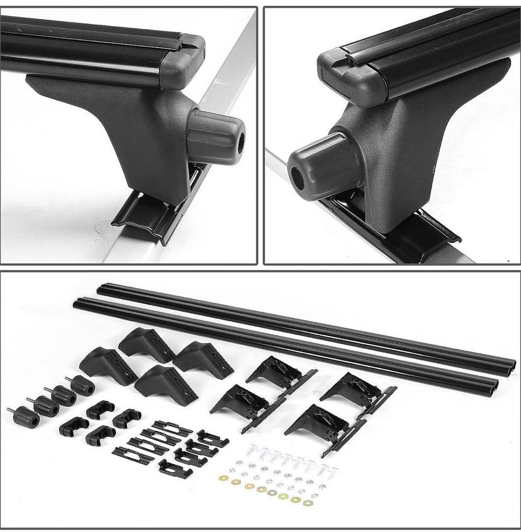 50" ALUMINUM CARGO ROOF RACKS W/ ADJUSTABLE MOUTING CLAMPS FOR CAR WITHOUT FLUSH MOUNTED ROOF RAIL