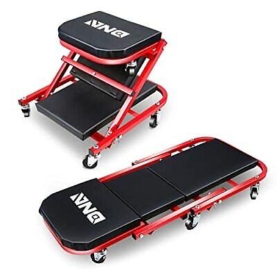 36 INCHES 2 IN 1 ROLLING FOLDING CAR CREEPER/SEAT RED