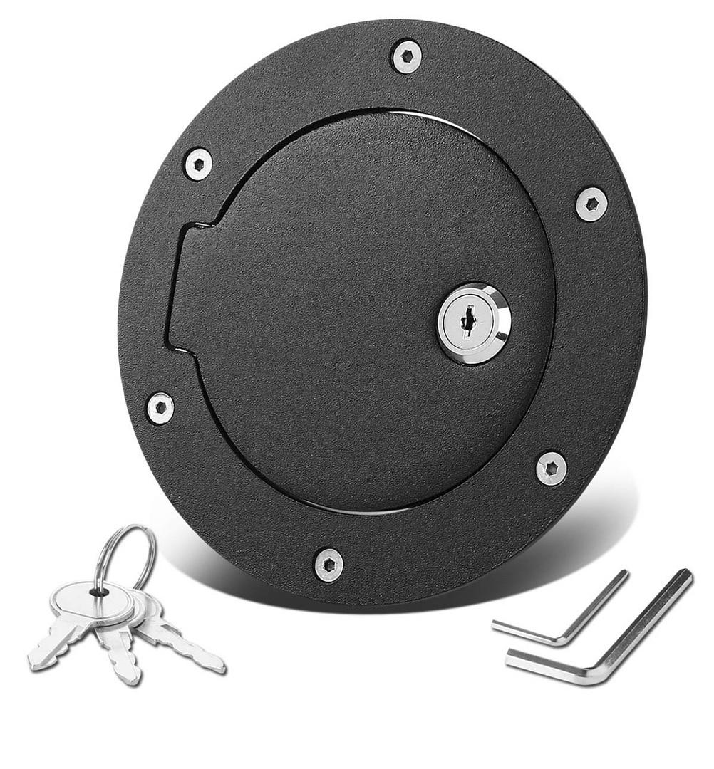 09-16 DODGE RAM BLACK COATED FUEL GAS TANK DOOR WITH LOCK & KEYS