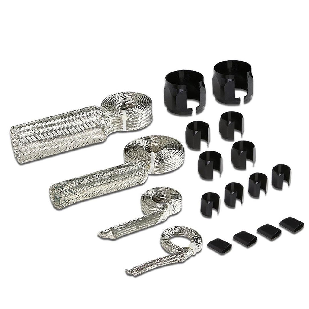 Steel Braided Hose Kit Radiator Vacuum Heater Fuel Line Braided Hose Sleeving Kit - Stainless Steel