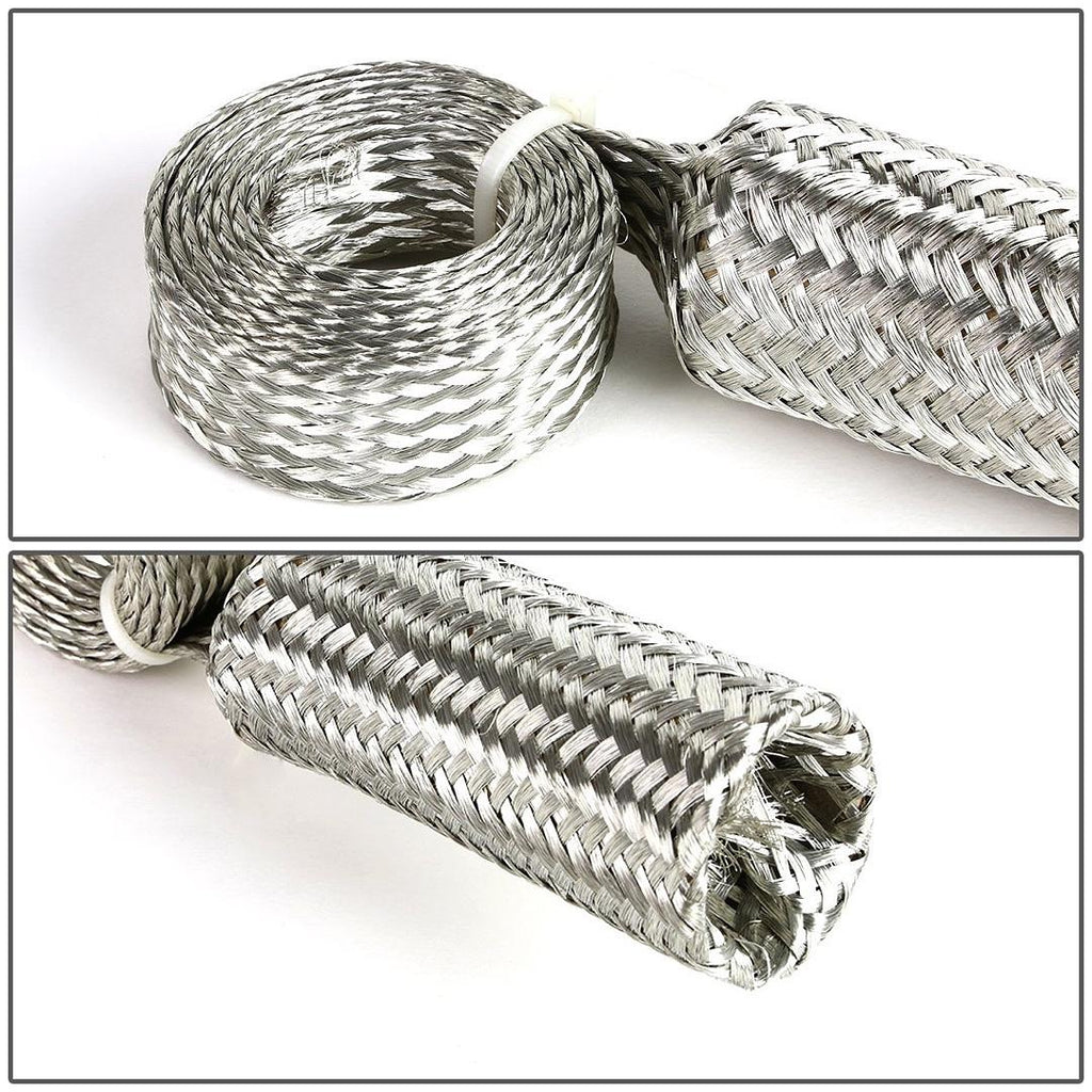 Steel Braided Hose Kit Radiator Vacuum Heater Fuel Line Braided Hose Sleeving Kit - Stainless Steel