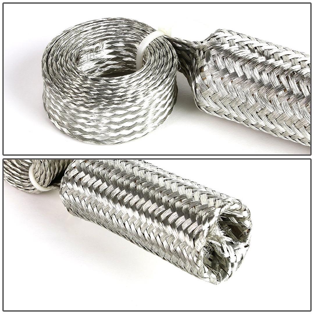Steel Braided Hose Kit Radiator Vacuum Heater Fuel Line Braided Hose Sleeving Kit - Stainless Steel