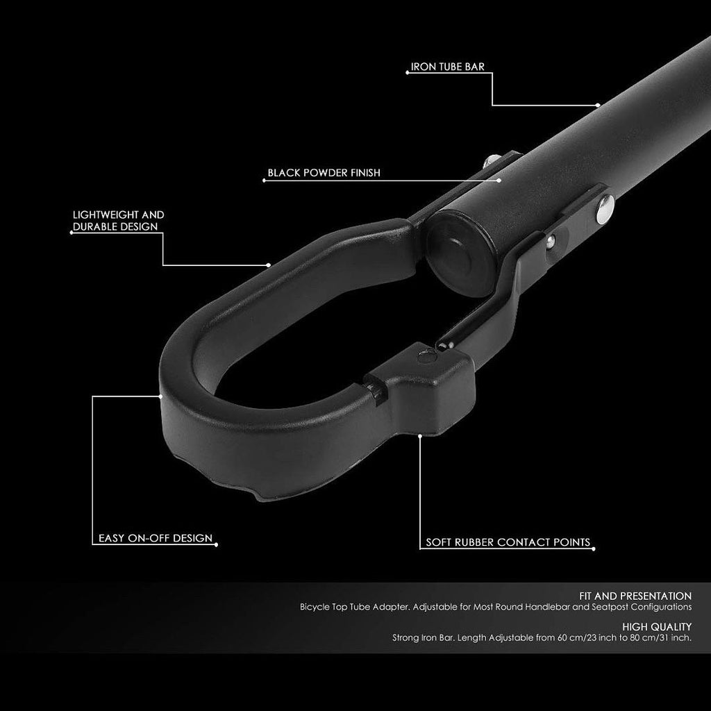 UNIVERSAL BICYCLE TUBE TOP ADAPTOR BIKE RACK CARRIER EXTENSION BAR, BLACK