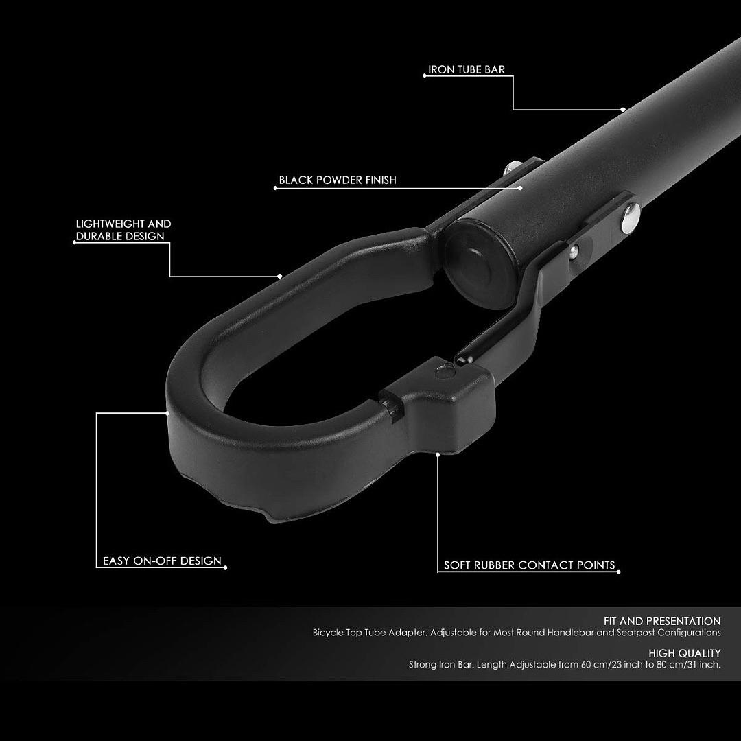 UNIVERSAL BICYCLE TUBE TOP ADAPTOR BIKE RACK CARRIER EXTENSION BAR, BLACK