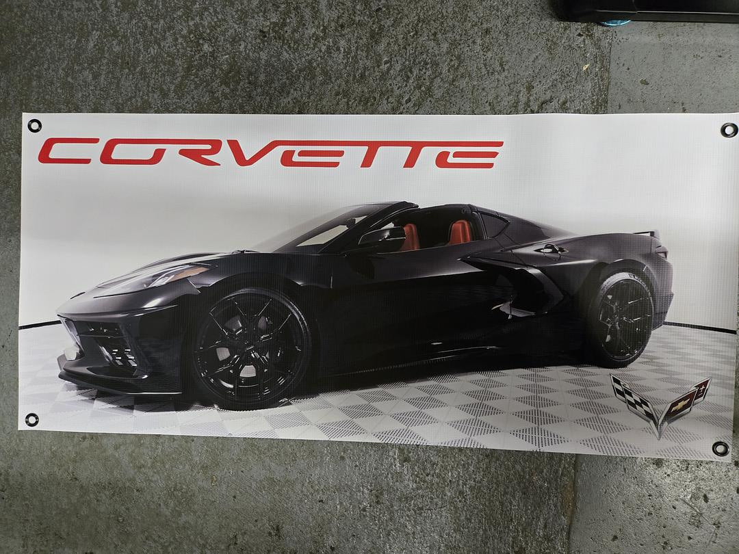 Corvette C8 Poster - Black