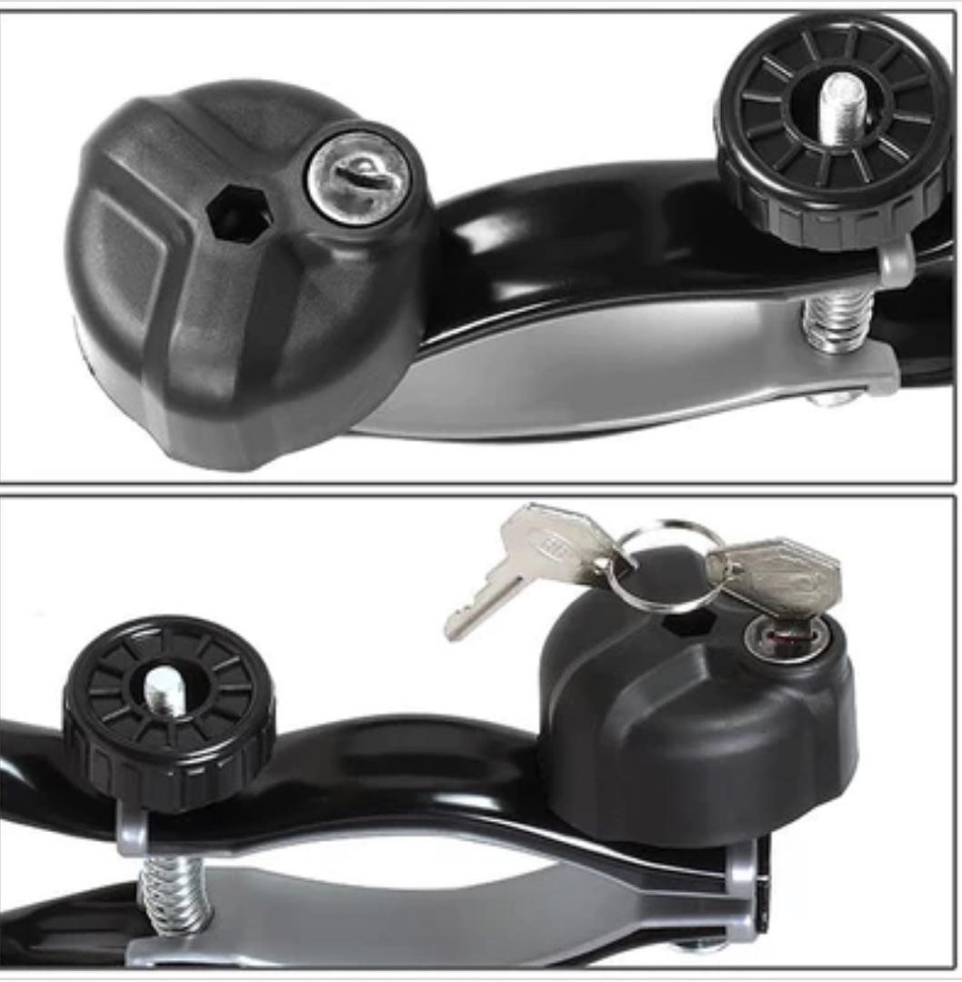 UNIVERSAL HEAVY DUTY IRON CAR ROOF TOP UPRIGHT BICYCLE MOUNT RACK W/KEY & LOCK, BLACK