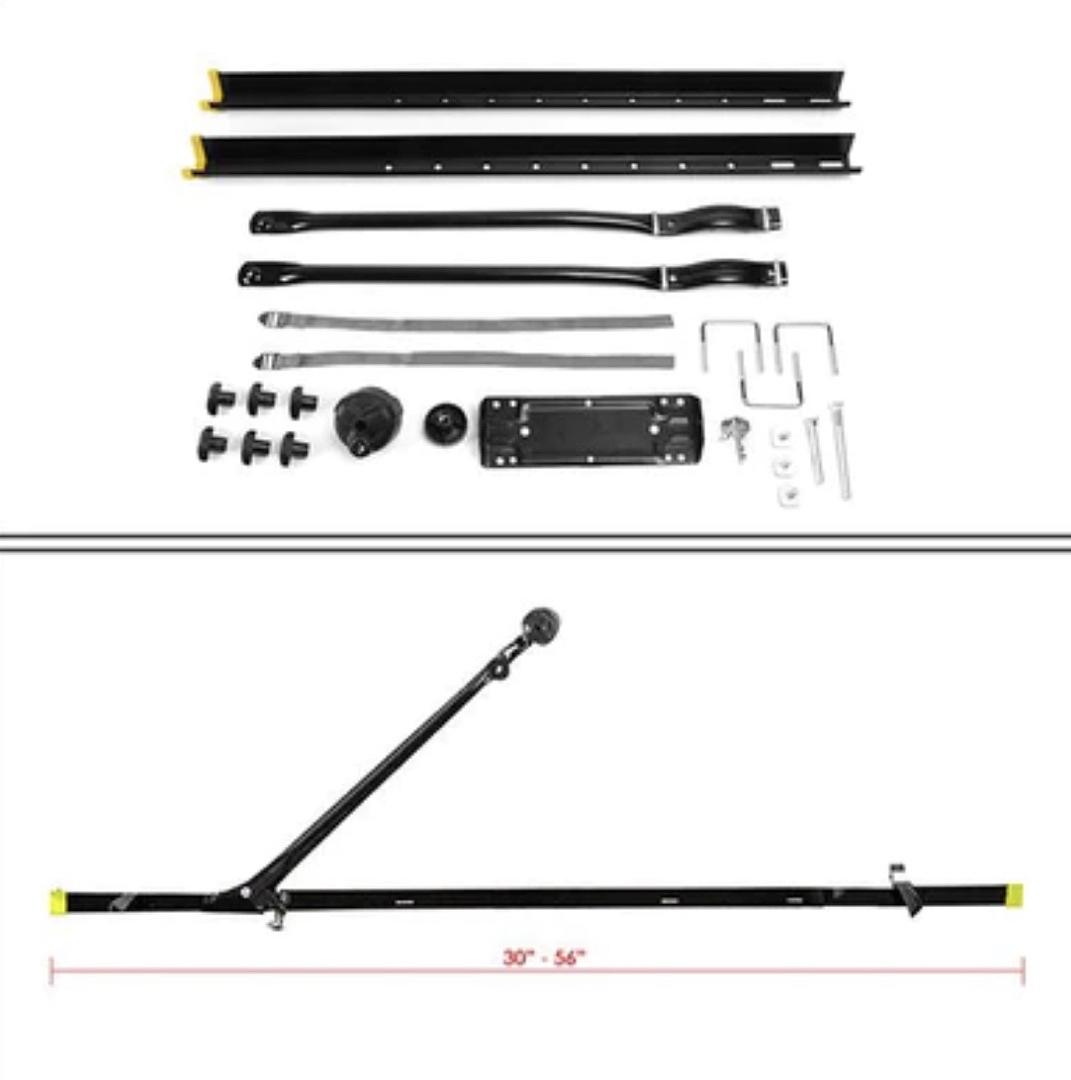 UNIVERSAL HEAVY DUTY IRON CAR ROOF TOP UPRIGHT BICYCLE MOUNT RACK W/KEY & LOCK, BLACK