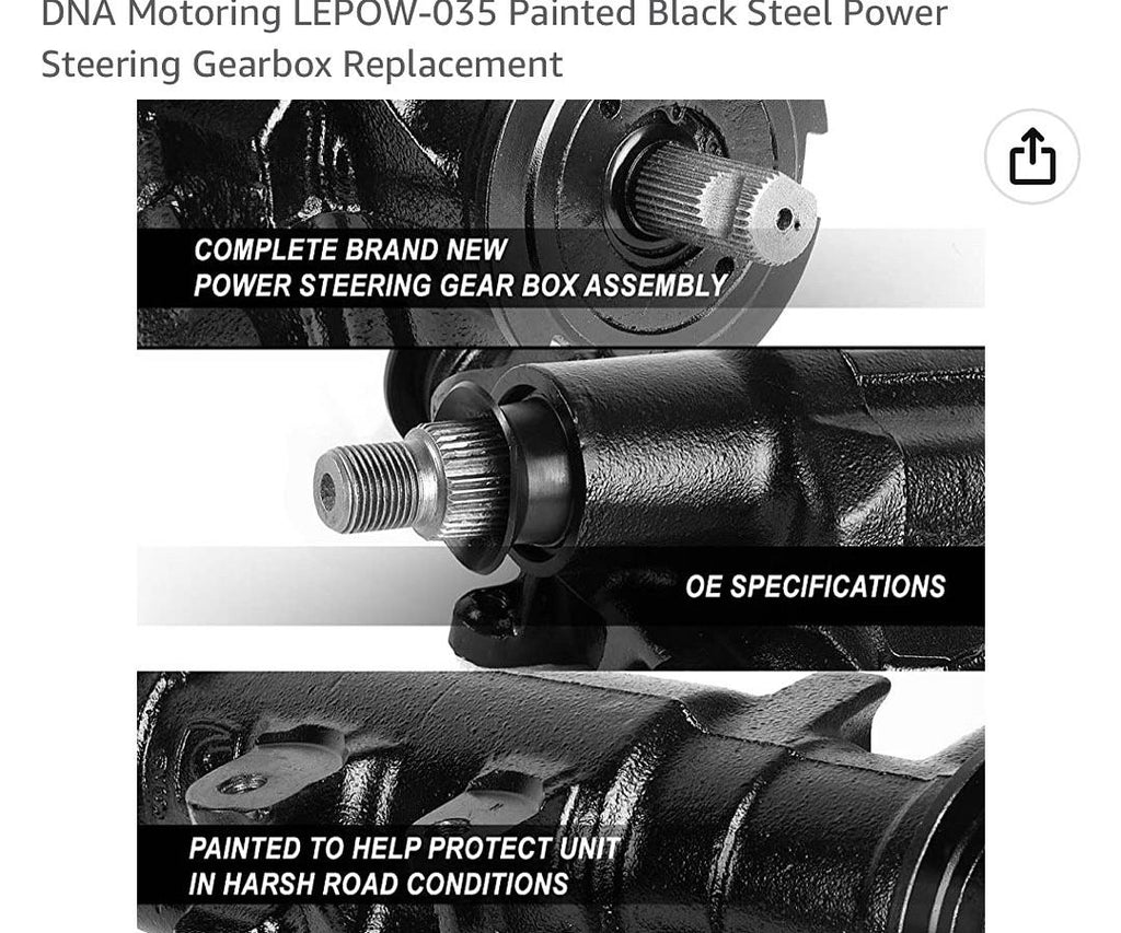 99 DODGE DAKOTA 98-99 DURANGO 4WD MODELS PAINTED BLACK STEEL POWER STEERING GEARBOX REPLACEMENT