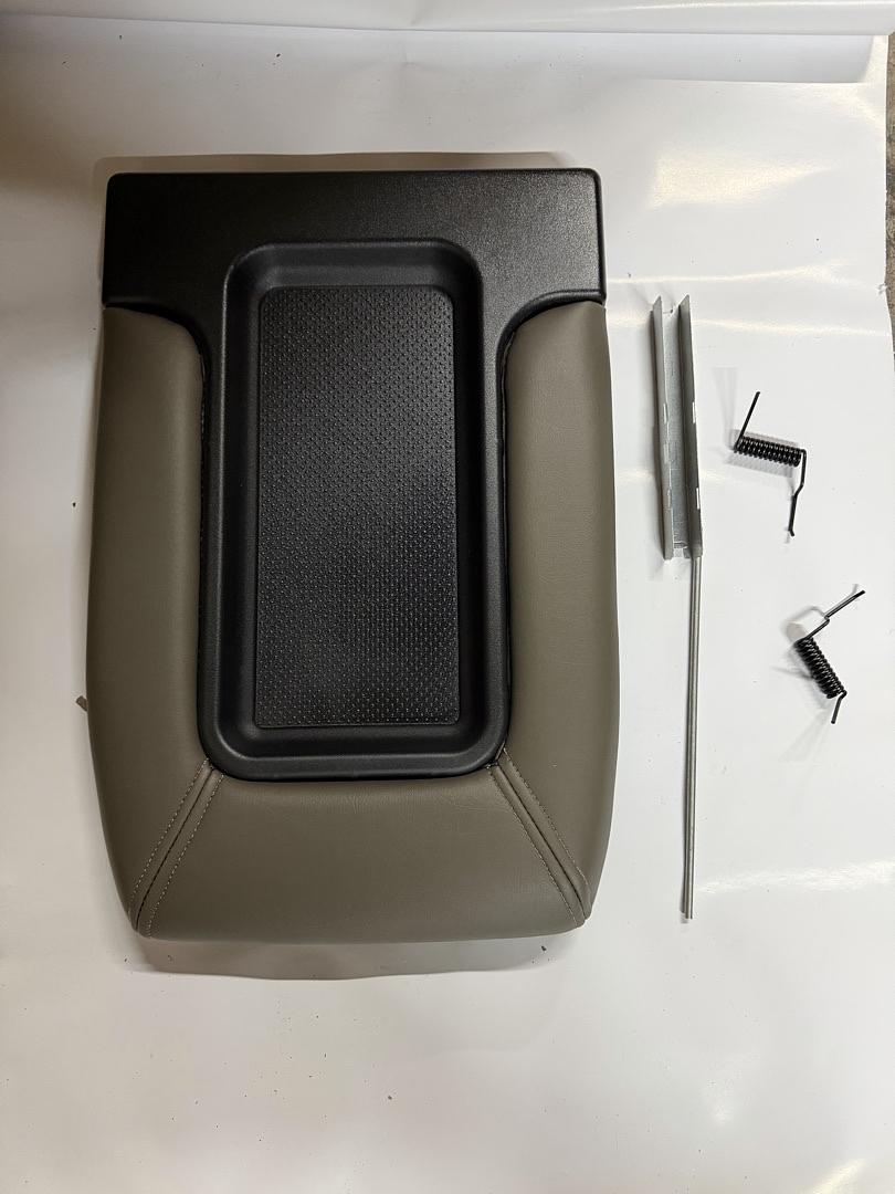 Center Console Lid Kit Arm Rest Latch Compatible with 01-06 Silverado/Sierra,Dark Grey