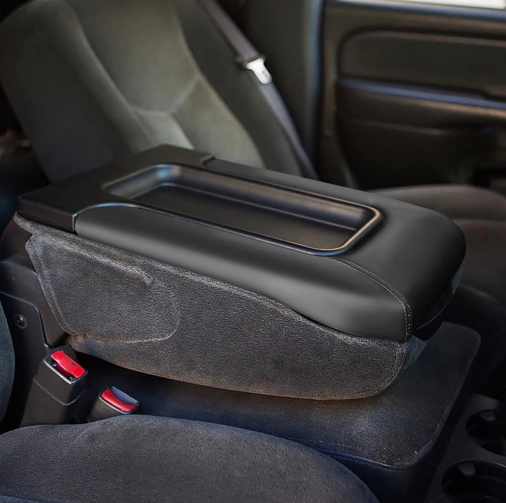 Center Console Lid Kit Arm Rest Latch Compatible with 01-06 Silverado/Sierra,Dark Grey