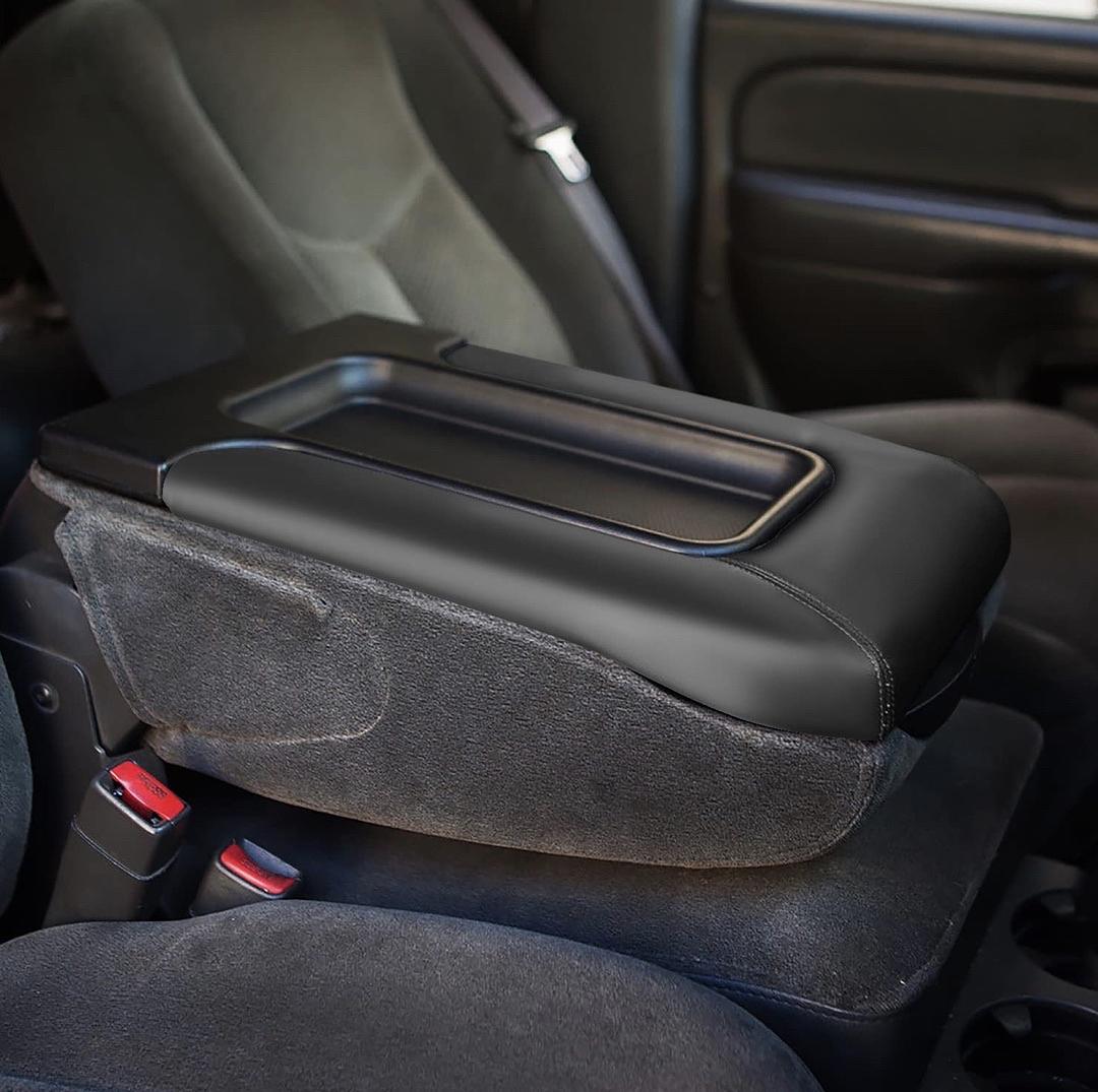 Center Console Lid Kit Arm Rest Latch Compatible with 01-06 Silverado/Sierra,Dark Grey