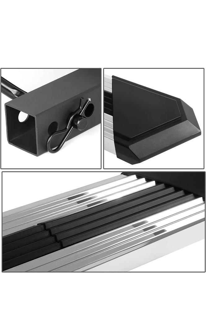 FITS 2 INCHES RECEIVERS, 35" X 6.25" STAINLESS STEEL POLISHED TRAILER TRUCK TOWING HITCH STEP BLACK/CHROME