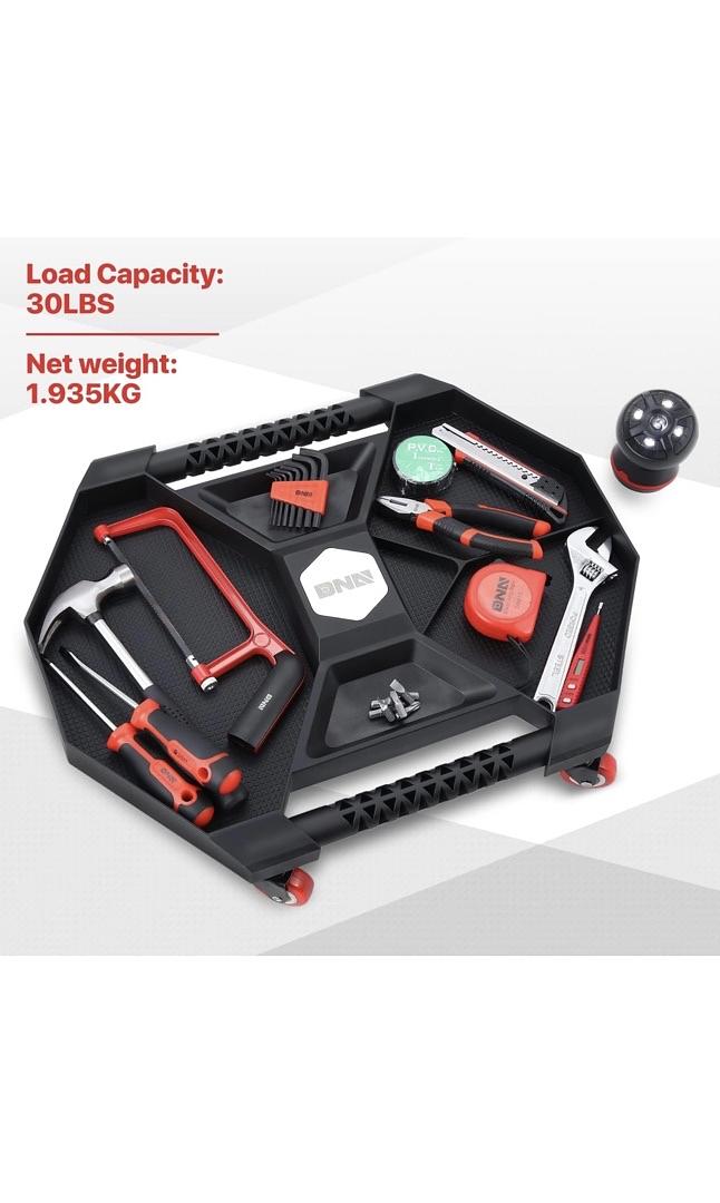 AUTOMOTIVE ROLLING TOOL CREEPER WITH LAMP, 4 X 2" SWIVEL CASTERS, 30 LBS LOAD CAPACITY, BLACK