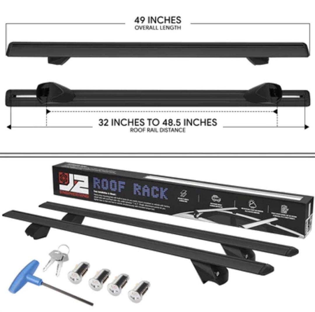 UNIVERSAL 49" ADJUSTABLE ROOF RACK CARGO CARRIER ALUMINUM CROSS BAR