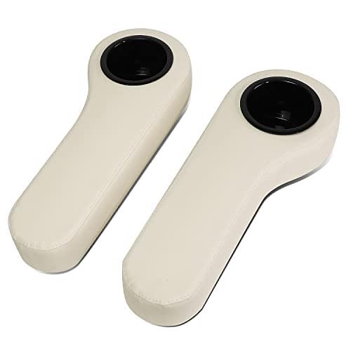 TAN GOLF CART REAR SEAT ARMREST WITH CUP HOLDER SET COMPATIBLE WITH EZGO/CLUB CAR/YAMAHA