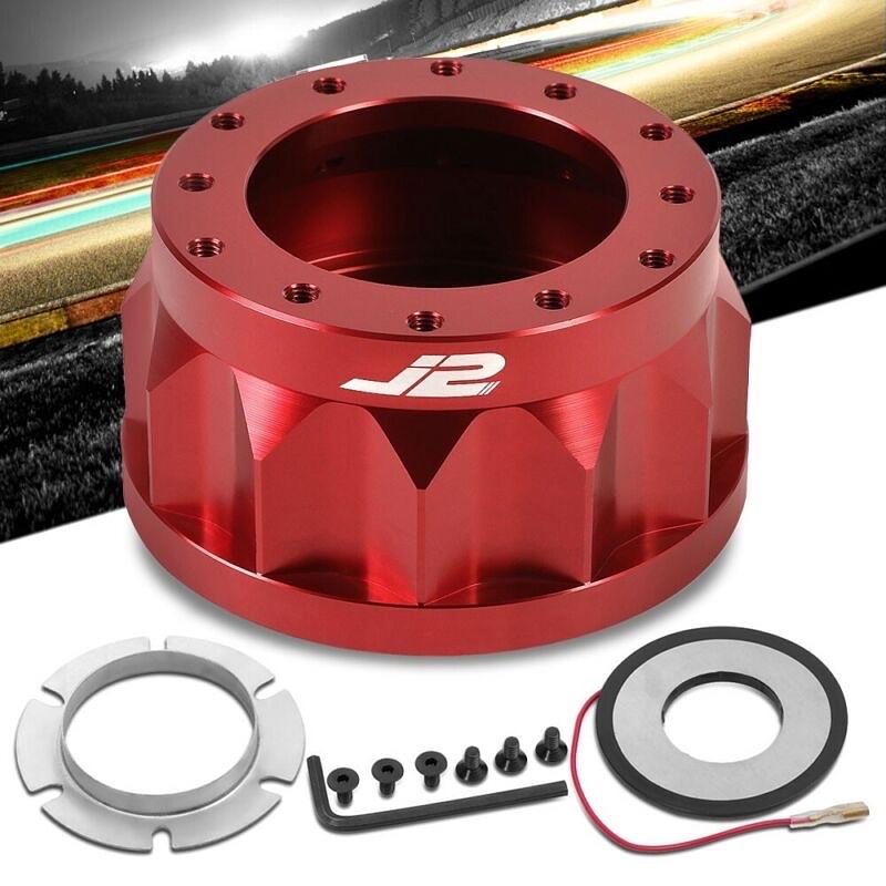 J2 ALUMINUM RED GEAR STYLE 6-BOLT WHEEL HUB ADAPTER FOR 10-17 KIA FORTE KOUP RX7 RX8 MIATA