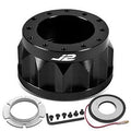 FITS ANY 70MM AND 74MM 6-BOLT PATTERN STEERING WHEEL / QUICK RELEASE 2" 6-BOLT ALUMINUM STEERING WHEEL HUB ADAPTER B...