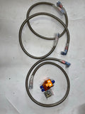 UNIVERSAL OIL FILTER RELOCATION KIT MALE AND 3X STAINLESS STEEL HOSE