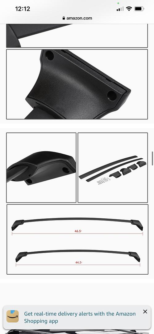 16-18 HONDA PILOT ALUMINUM CROSS BARS COMPATIBLE 165LBS LOAD CAPACITY BLACK