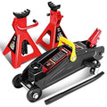 Low Profile Hydraulic Trolley Service/Floor Jack Combo with 2 Ratchet Jack Stands, 2 Ton (4000 lbs) Capacity