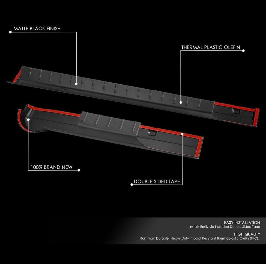 COMPATIBLE WITH 07-13 SILVERADO SIERRA 1500/2500/2500HD/3500HD 6'6" FLEETSIDE BEDS, BLACK, ROCKER PANEL/DOOR SILL COVERS