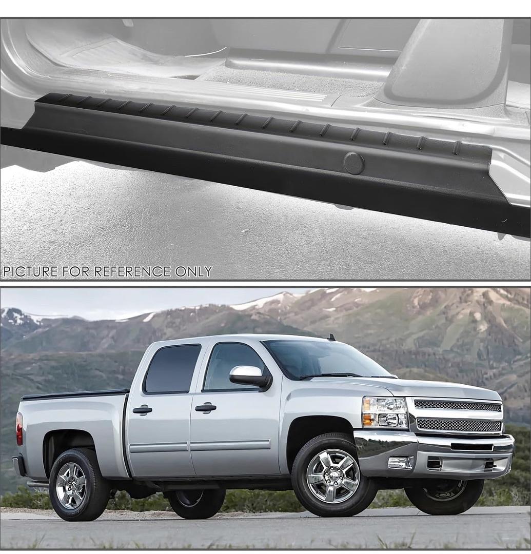 COMPATIBLE WITH 07-13 SILVERADO SIERRA 1500/2500/2500HD/3500HD 6'6" FLEETSIDE BEDS, BLACK, ROCKER PANEL/DOOR SILL COVERS
