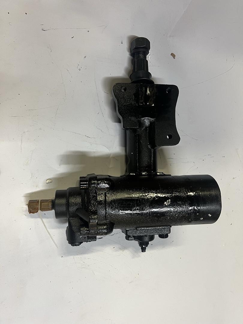 PAINTED BLACK STEEL POWER STEERING GEARBOX REPLACEMENT FOR 55-57 BEL AIR NOMAD TWO-TEN SERIES