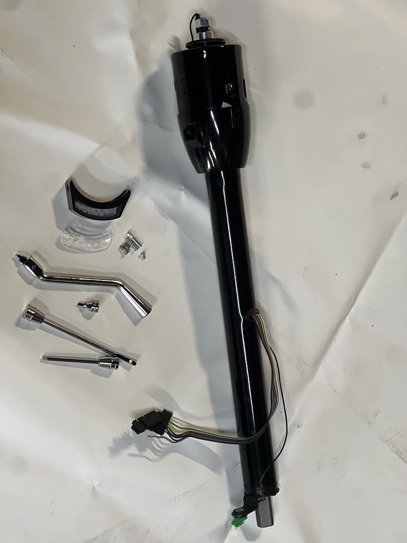 28 Inches Hot Rod Tilt Auto Automatic Style Steering Column Shifter Compatible with Chevy GM 55-59, Powdercoated Black