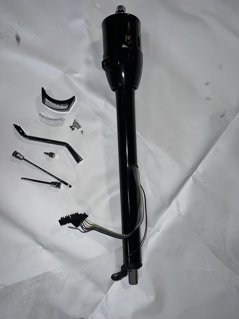 28 Inches Hot Rod Tilt Auto Automatic Style Steering Column Shifter Compatible with Chevy GM 55-59, Powdercoated Black