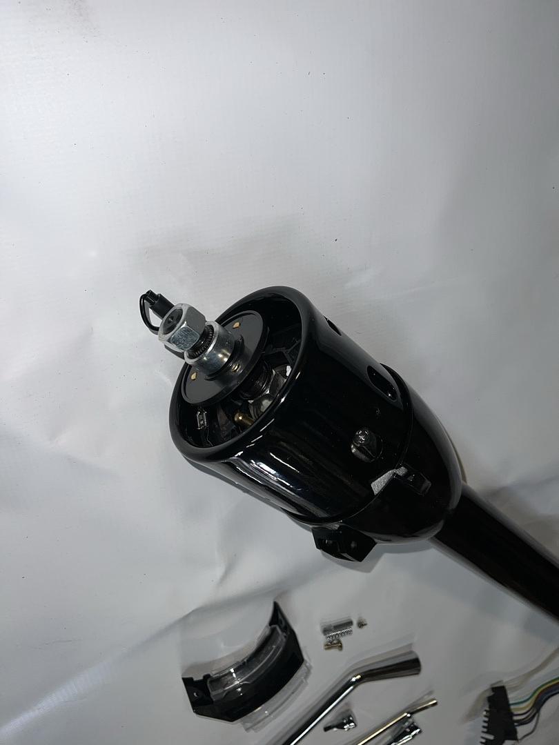 28 Inches Hot Rod Tilt Auto Automatic Style Steering Column Shifter Compatible with Chevy GM 55-59, Powdercoated Black