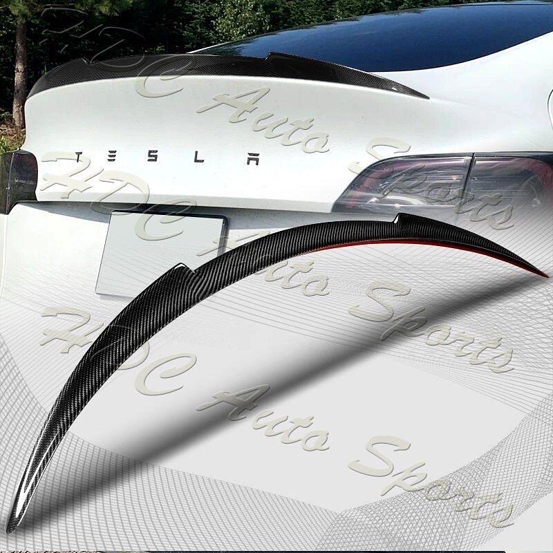 20-23 TESLA MODEL Y REAL CARBON FIBER V-STYLE TRUNK LID SPOILER WING