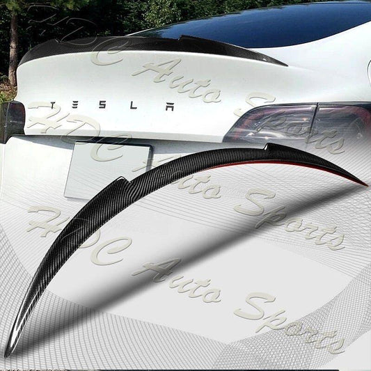 20-23 TESLA MODEL Y REAL CARBON FIBER V-STYLE TRUNK LID SPOILER WING