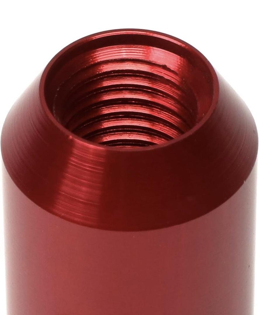 7075 ALUMINUM RED M12 X 1.5 20PCS L: 60MM OPEN END LUG NUT SET W/SOCKET ADAPTER