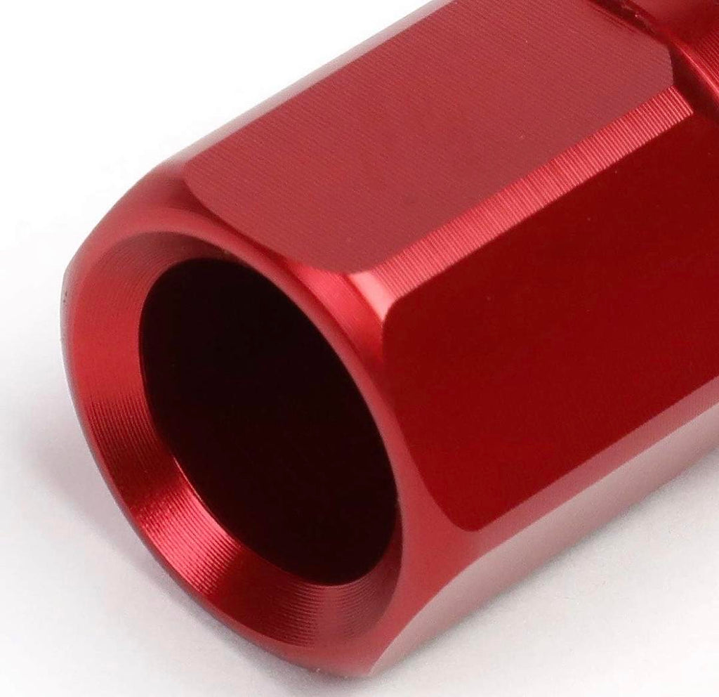 7075 ALUMINUM RED M12 X 1.5 20PCS L: 60MM OPEN END LUG NUT SET W/SOCKET ADAPTER