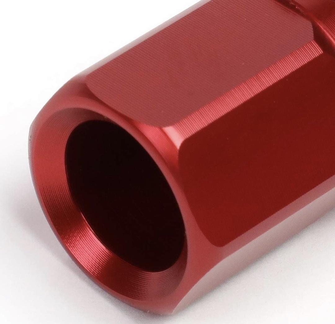 7075 ALUMINUM RED M12 X 1.5 20PCS L: 60MM OPEN END LUG NUT SET W/SOCKET ADAPTER