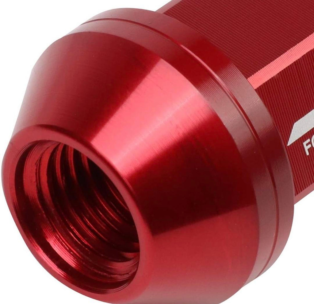 J2 ENGINEERING 7075 ALUMINUM RED M12 X 1.5 20PCS L: 35MM CLOSE END LUG NUT W/SOCKET ADAPTER