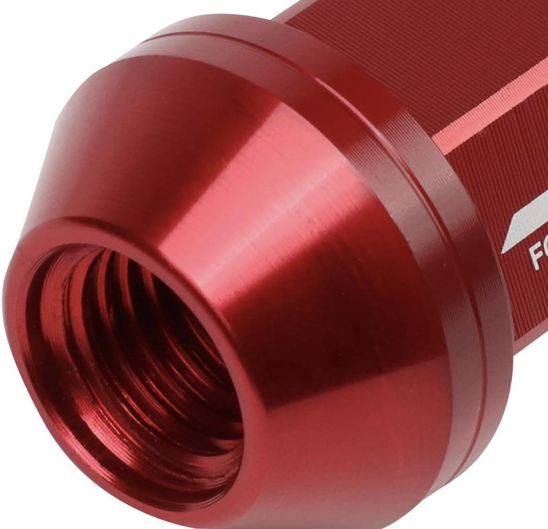 J2 ENGINEERING 7075 ALUMINUM RED M12 X 1.5 20PCS L: 35MM CLOSE END LUG NUT W/SOCKET ADAPTER