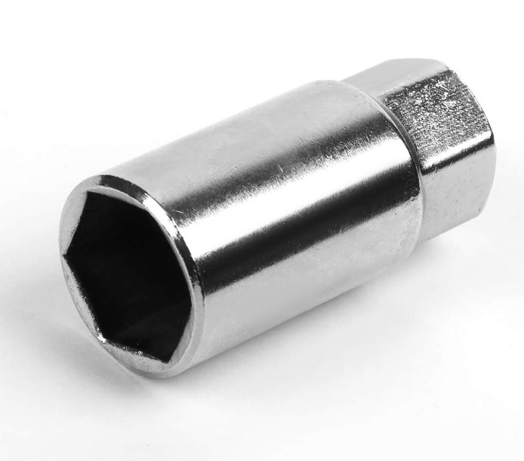 7075 ALUMINUM RED M12 X 1.5 20PCS L: 123MM SPIKY CAP LUG NUT W/SOCKET ADAPTER
