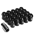 7075 ALUMINUM BLACK M12 X 1.5 20PCS L: 35MM CLOSE-END LUG NUT W/ADAPTER