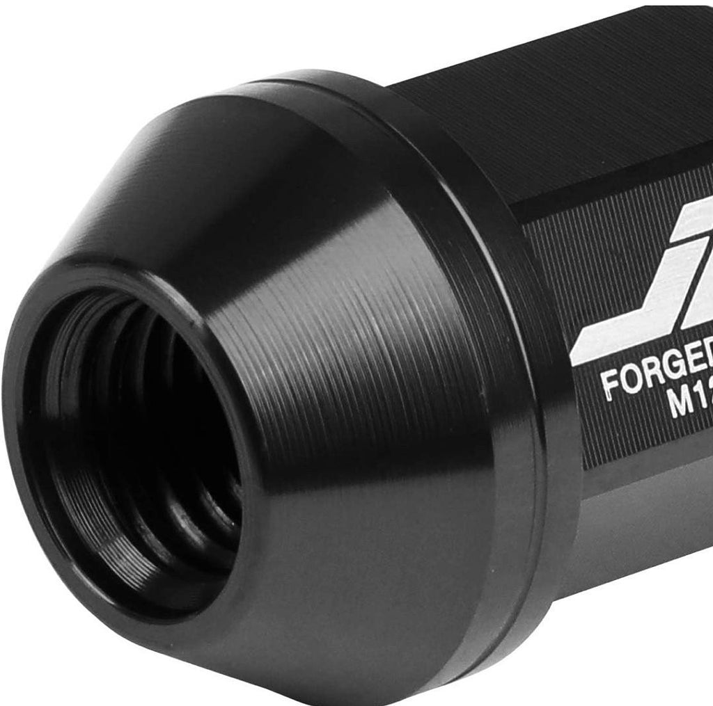 7075 ALUMINUM BLACK M12 X 1.5 20PCS L: 35MM CLOSE-END LUG NUT W/ADAPTER