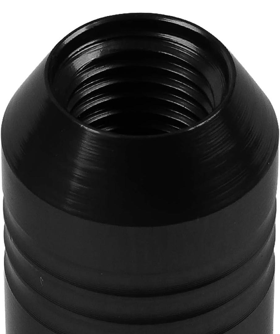 BLACK 7075 ALUMINUM M12X1.5 20PCS L: 60MM OPEN END LUG NUT W/SOCKET ADAPTER
